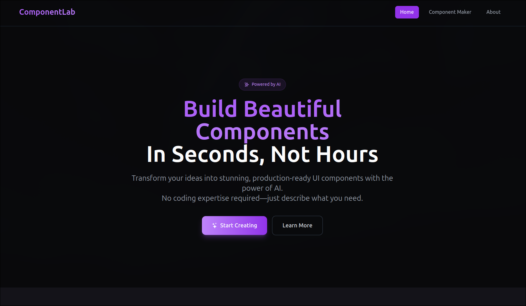 ComponentLab - AI UI Component Generator
